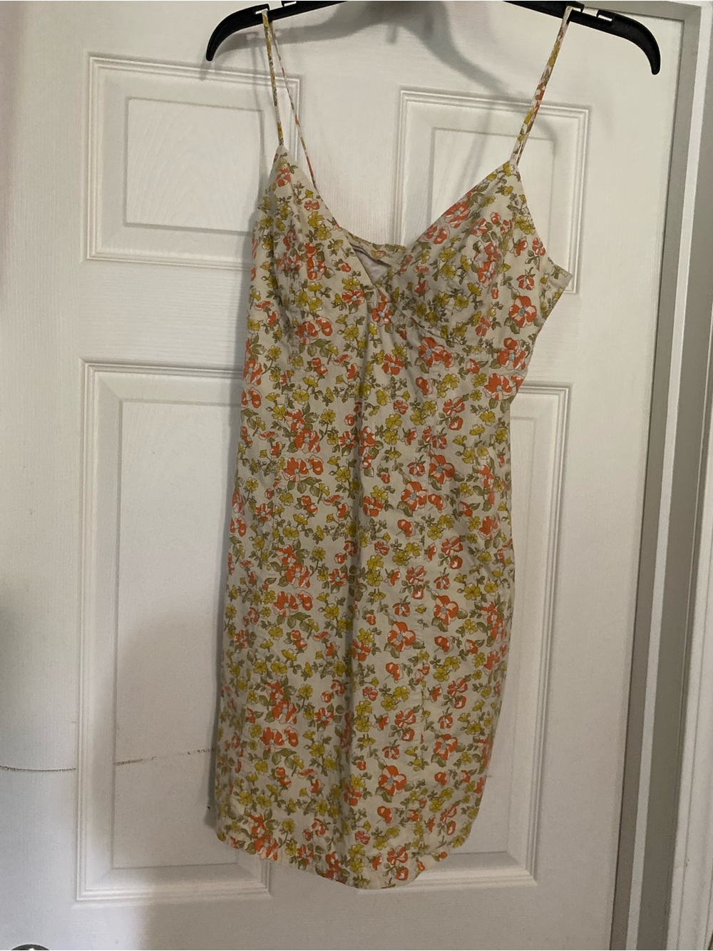 Wet Seal Cream Mini Dress with Orange and Green Floral Print